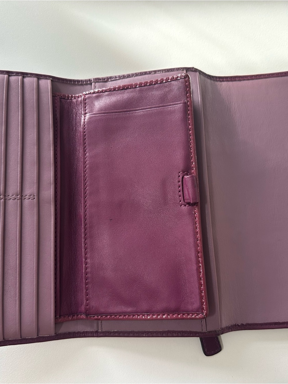 Coach Kristin Large Tri-Fold Wallet – Burgundy / Plum/ OBO - Picture 11 of 15